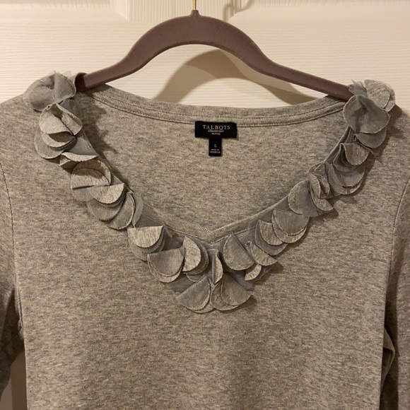 Talbots Cotton Shirt with Ruffle Detail Size S - Picture 2 of 7